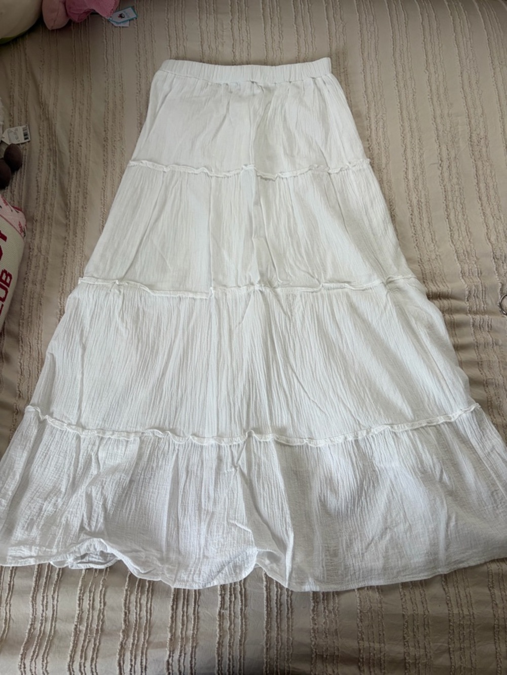 Edikted White Tiered Maxi Skirt - Picture 3 of 5